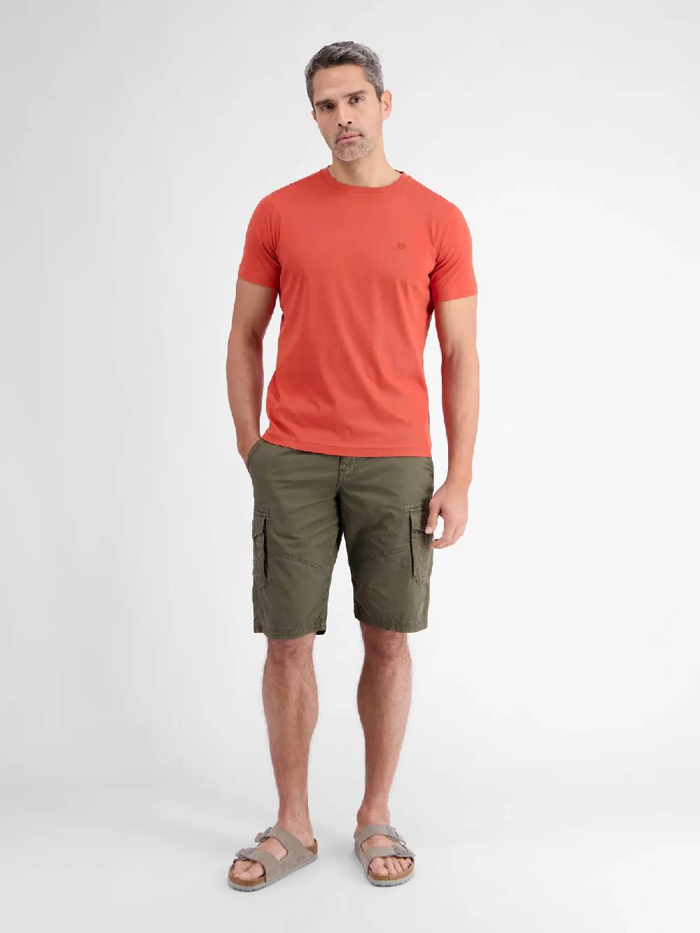 Lerros 2423000 EFFEN BASIC T-SHIRT LOGOSTEEK (327 DEEP CORAL RED) Exklusivangebot
