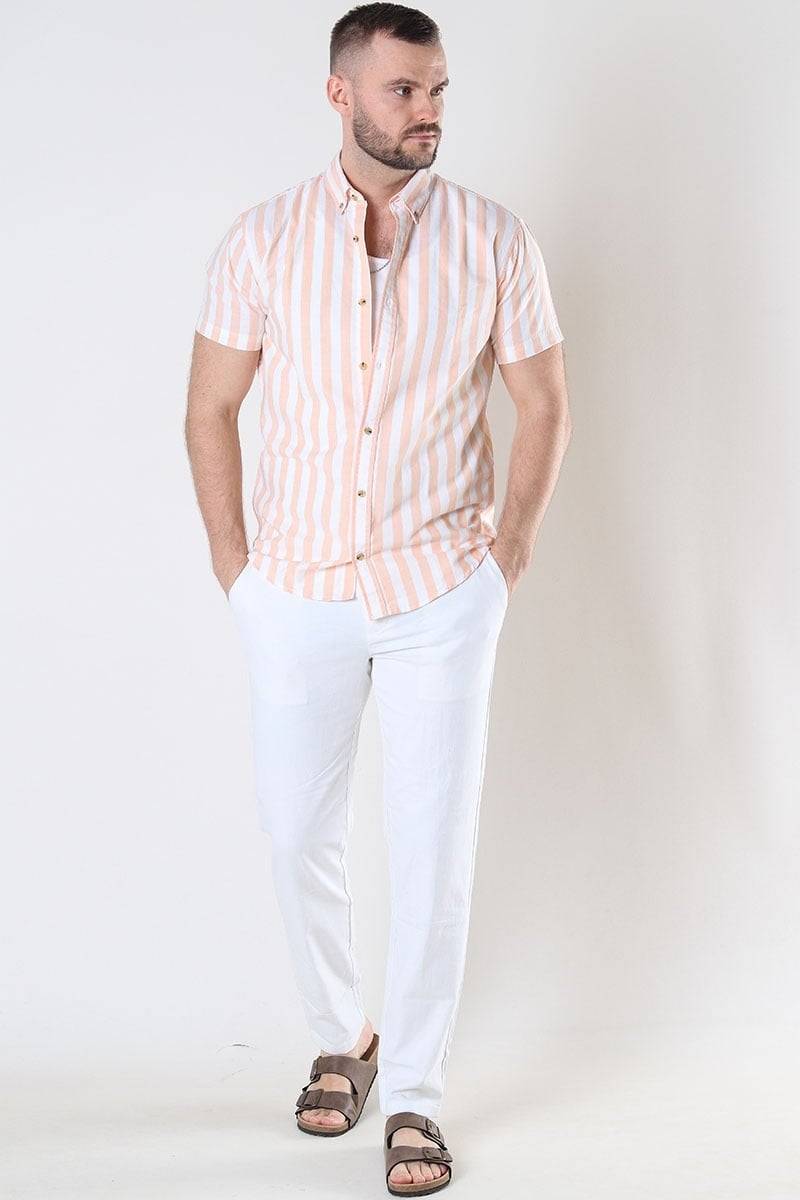 Only & Sons ONSMARK TAP 0011 COTTON LINEN PNT WHITE Zeitbegrenzte Promotion
