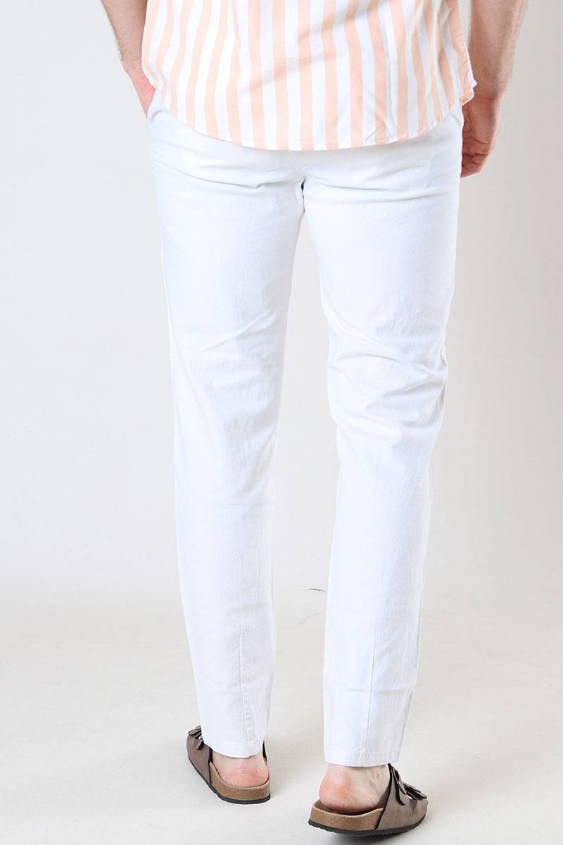 Only & Sons ONSMARK TAP 0011 COTTON LINEN PNT WHITE Zeitbegrenzte Promotion