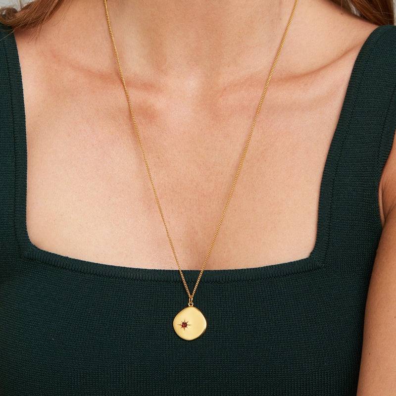 Mosuo Jewellery Geburtsstein Halskette Januar - Vermeil & Granat Angebote