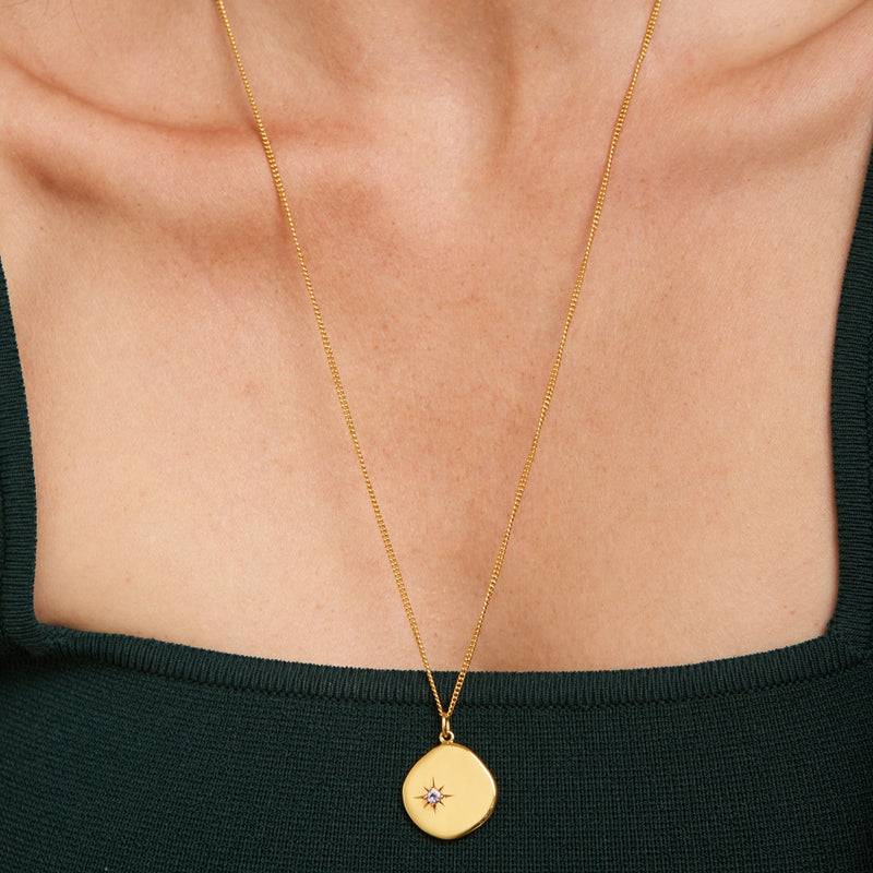 Mosuo Jewellery Geburtsstein Halskette Februar - Vermeil & Amethyst Hotsell