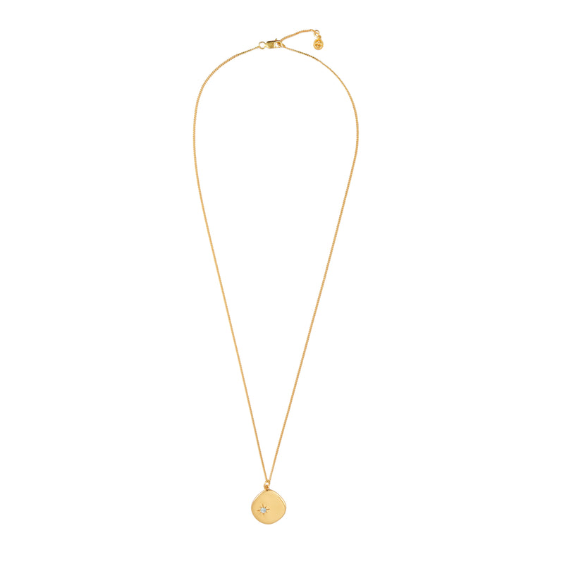 Mosuo Jewellery Geburtsstein Halskette März - Vermeil & Aquamarin im Angebot