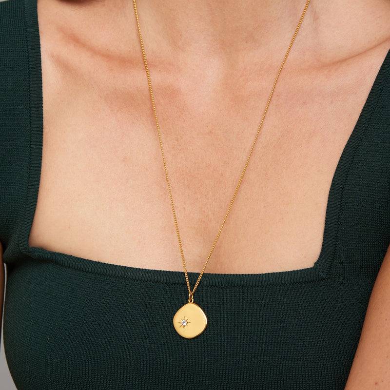 Mosuo Jewellery Geburtsstein Halskette April - Vermeil & Topas Schlussverkauf