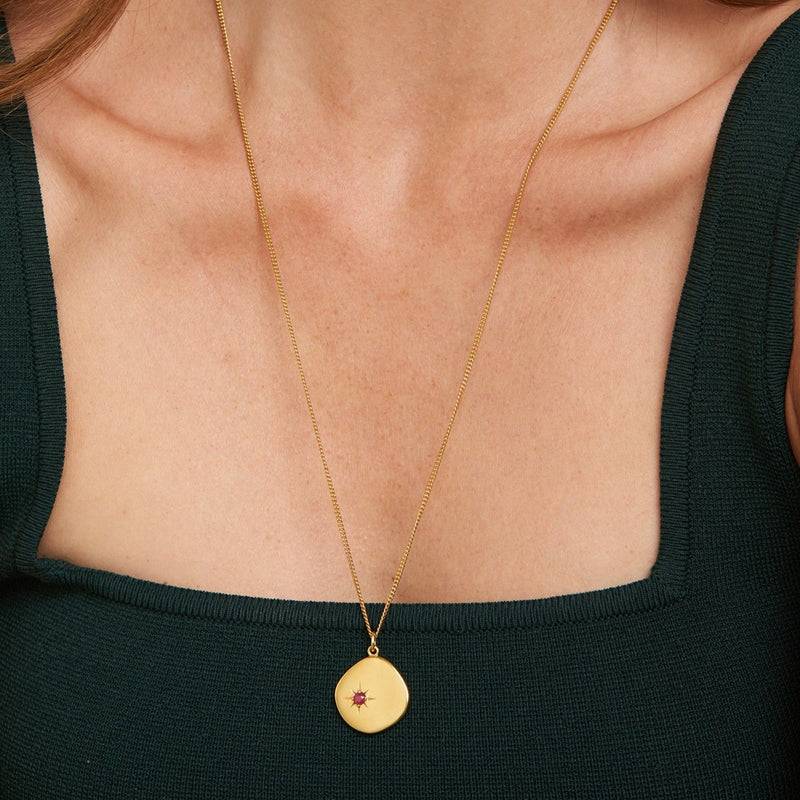 Mosuo Jewellery Geburtsstein Halskette Juli - Vermeil & Rubin Meist gekauft