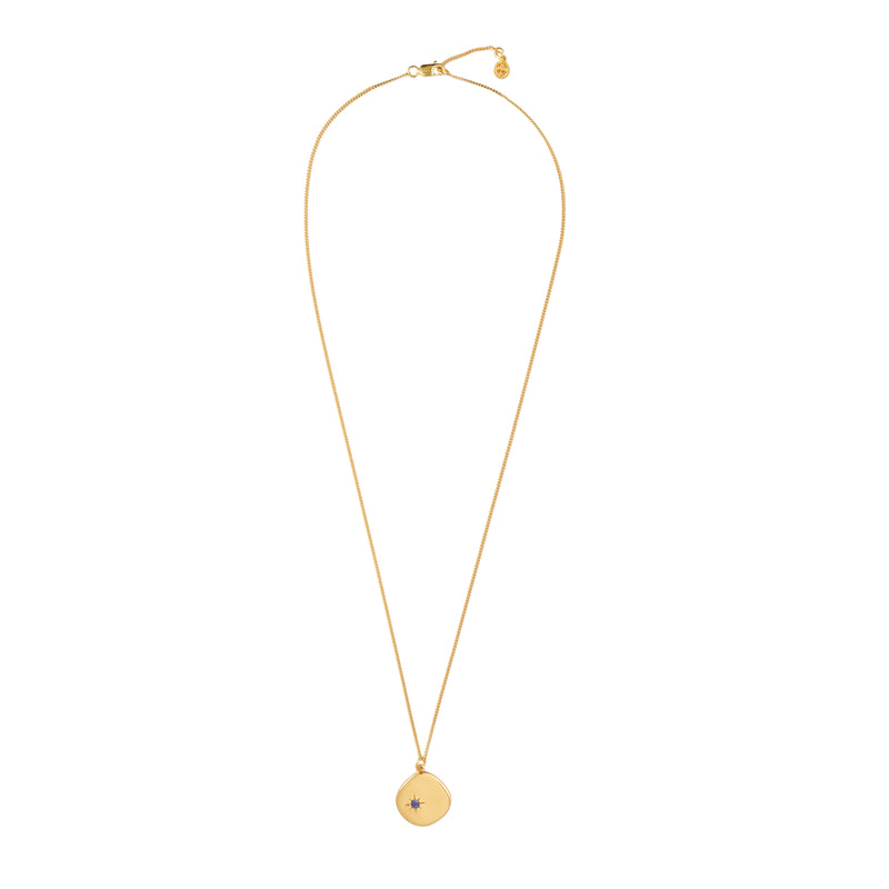 Mosuo Jewellery Geburtsstein Halskette September - Vermeil & Lapis Lazuli Kostenloser Versand