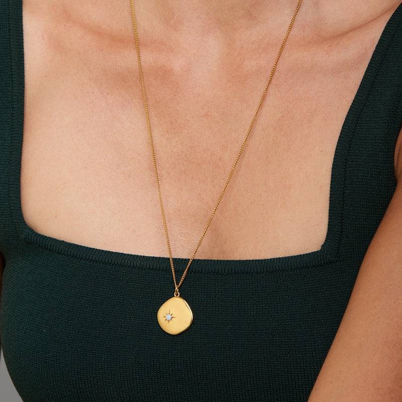 Mosuo Jewellery Geburtsstein Halskette Oktober - Vermeil & Opal Limitierter Zeitrabatt
