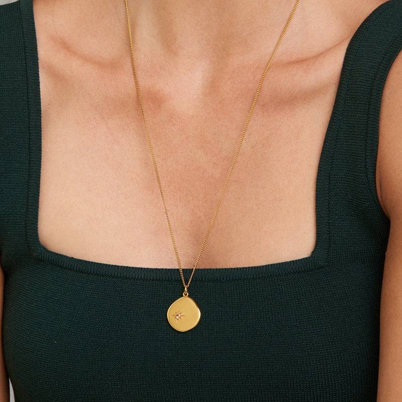 Mosuo Jewellery Geburtsstein Halskette November - Vermeil & Citrin Fabrik Onlineshop