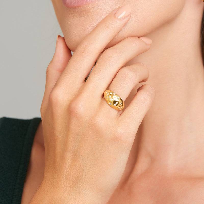 Mosuo Jewellery Sternenhimmel Topas Ring - Vermeil Sonderangebot