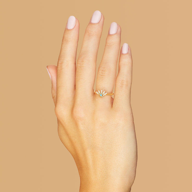 Mosuo Jewellery Türkis Diamant Evil Eye Ring Flash Sale