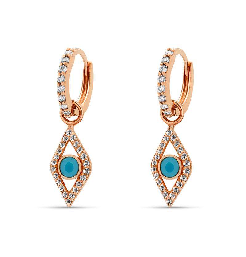 Mosuo Jewellery Mini Diamant Creole mit Nazar Auge Räumungsverkauf