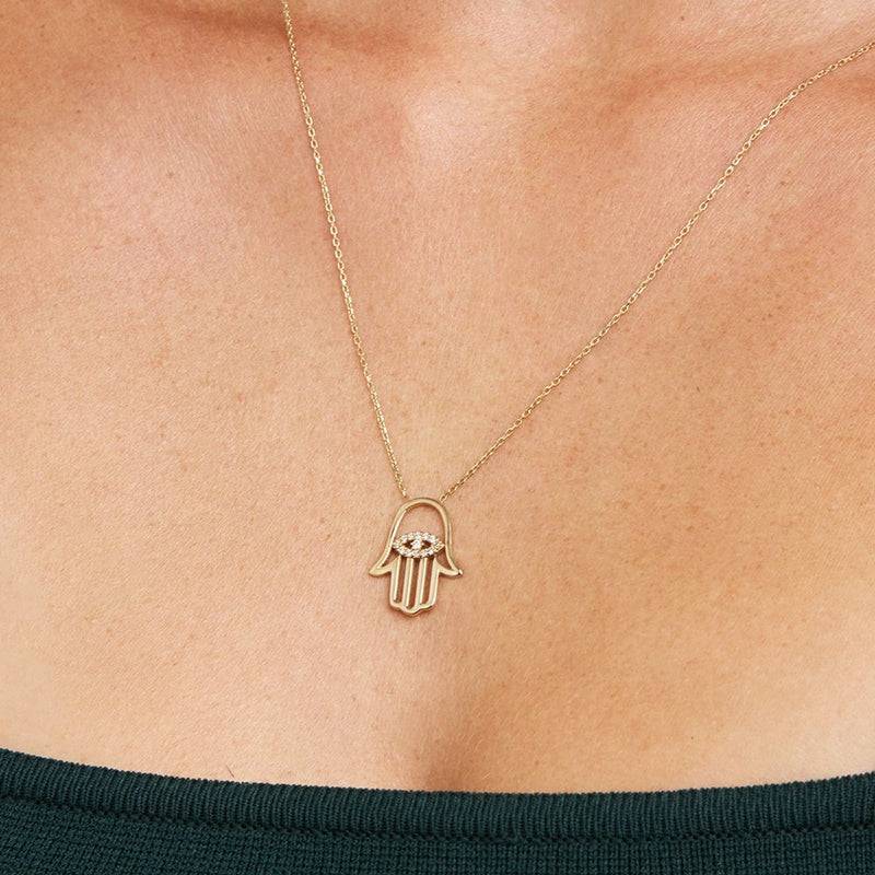 Mosuo Jewellery Hamsa Diamant Halskette Neueste Stile
