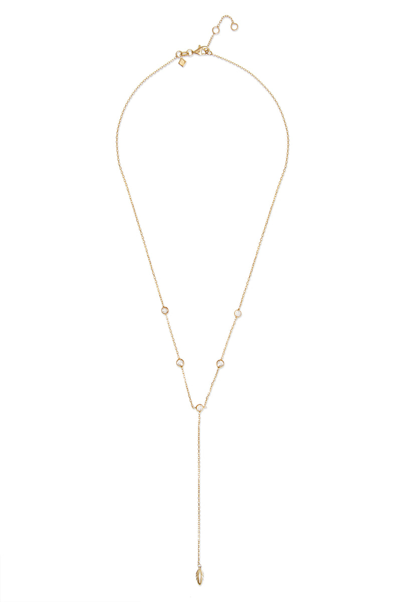 Mosuo Jewellery Feder Y-Halskette mit Steinen Nur für heute