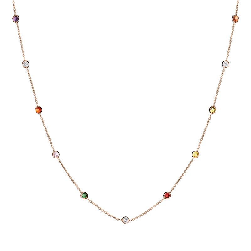 Mosuo Jewellery Regenbogen Halskette mit Steinen Sonderangebot der Fabrik