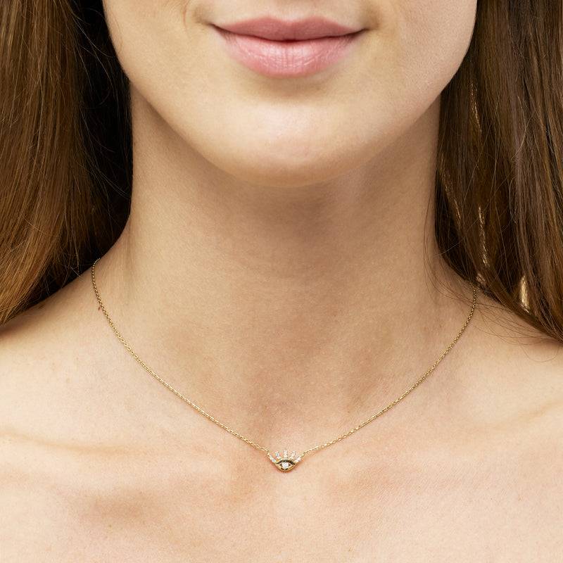 Mosuo Jewellery Evil Eye Diamant Halskette Nur noch ein Tag übrig