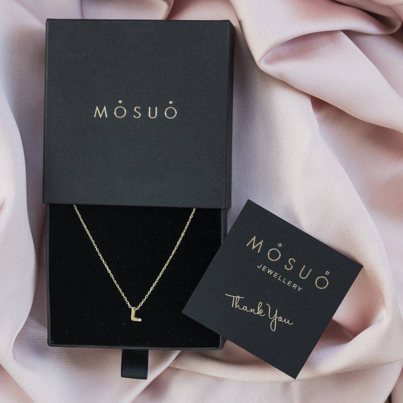 Mosuo Jewellery Diamant Buchstaben Halskette “L” - Vermeil Online