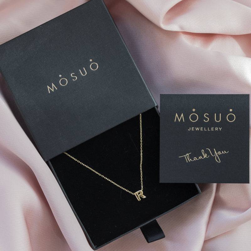 Mosuo Jewellery Diamant Buchstaben Halskette “R” - Vermeil im Angebot