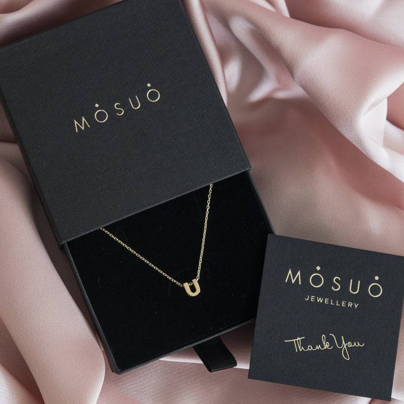 Mosuo Jewellery Diamant Buchstaben Halskette “U”- Vermeil Fabrikverkauf