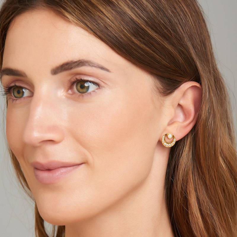 Mosuo Jewellery Mond Opal Ohrringe - Vermeil Fabrikpreis