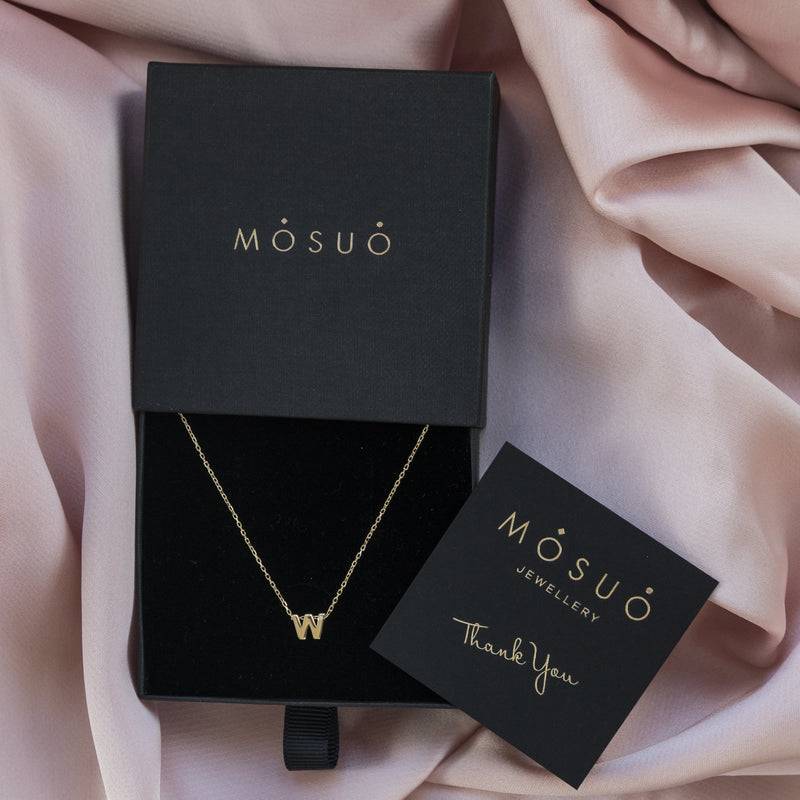 Mosuo Jewellery Diamant Buchstaben Halskette “W”- Vermeil Versandkostenfrei