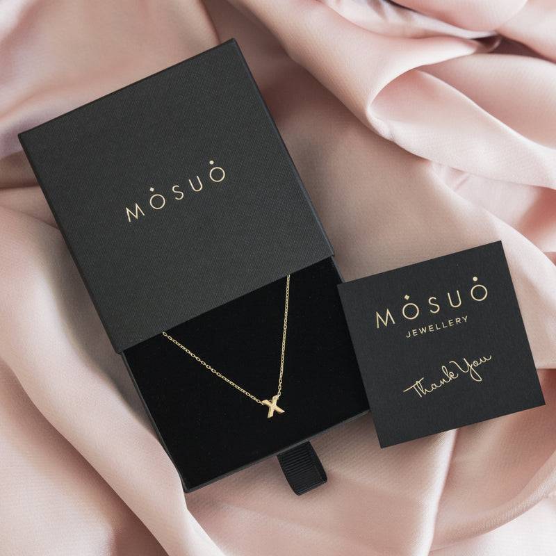 Mosuo Jewellery Diamant Buchstaben Halskette “X”- Vermeil Großer Ausverkauf