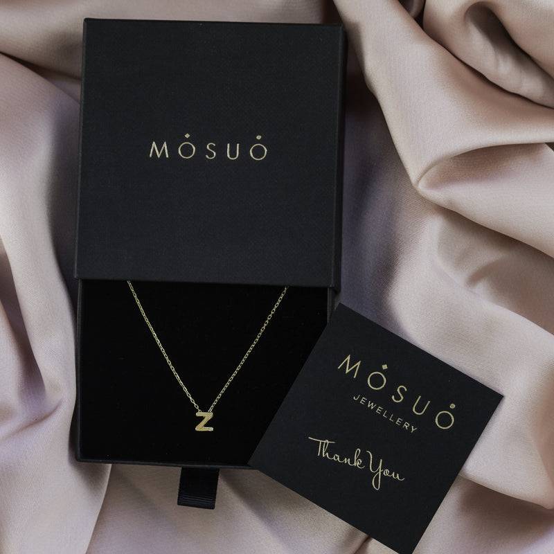 Mosuo Jewellery Diamant Buchstaben Halskette “Z”- Vermeil Begrenztes Angebot
