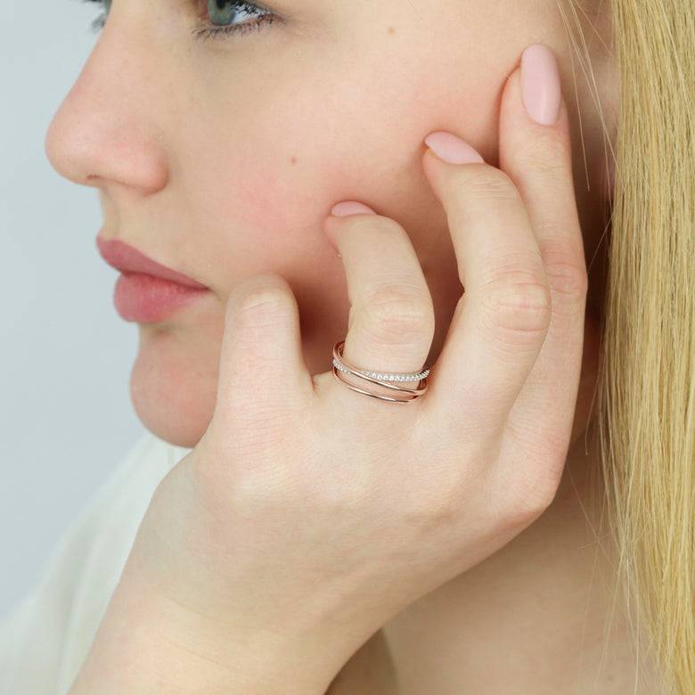 Nana Kay Echtgold Ring Onduler Rosé Neueste Stile