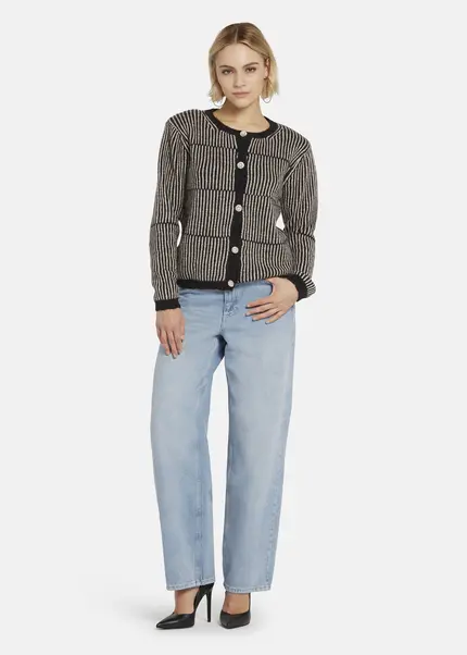 Nicowa Striped Cardigan SINOWA in BLACKarticle number NC8A22102019E-002 JETZT KAUFEN