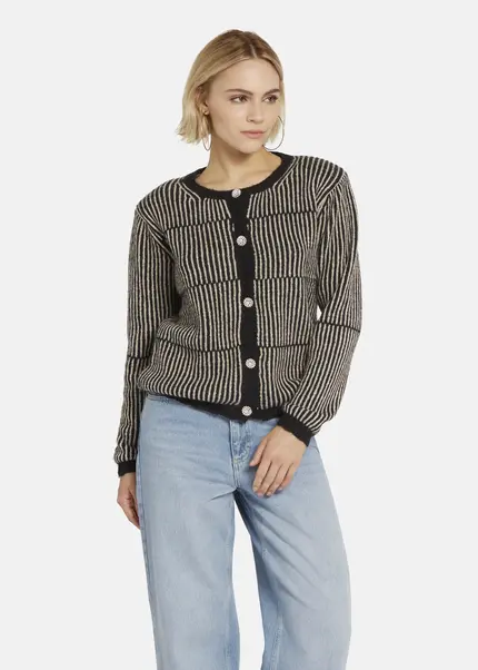 Nicowa Striped Cardigan SINOWA in BLACKarticle number NC8A22102019E-002 JETZT KAUFEN