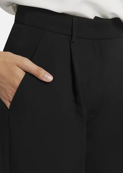 Nicowa Wide Leg Twill Pants - VINIWIA in BLACKarticle number NC9A24003019E-002 Letzte 2 Tage