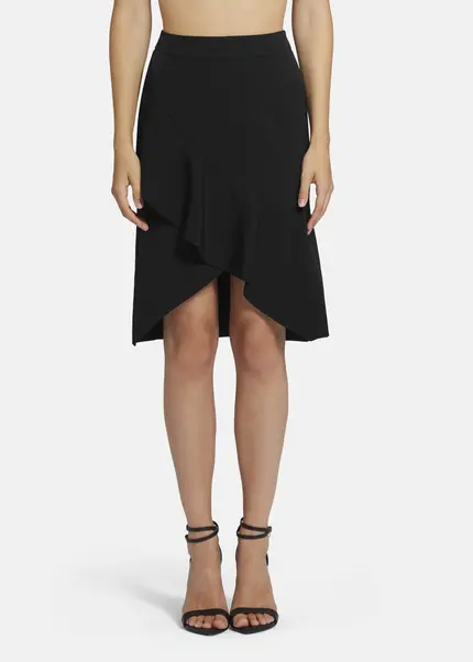 Nicowa Twill Ruffle Skirt - LOWIANA in BLACKarticle number NC9A24004019E-002 Zeitbegrenzte Promotion