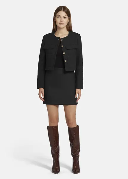 Nicowa Wool Mini Skirt - LANINO in ANTHRACITEarticle number NC9A24016038E-007 Bis zu 50% Rabatt