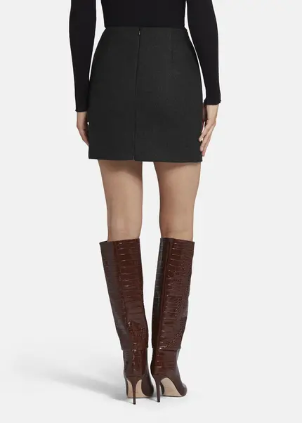 Nicowa Wool Mini Skirt - LANINO in ANTHRACITEarticle number NC9A24016038E-007 Bis zu 50% Rabatt