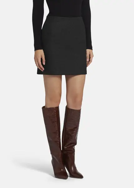 Nicowa Wool Mini Skirt - LANINO in ANTHRACITEarticle number NC9A24016038E-007 Bis zu 50% Rabatt