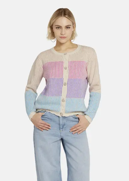 Nicowa Striped Cardigan SINOWA in CREAM MULTICOLORarticle number NC8A22101012E-072 Bis zu 65% Rabatt