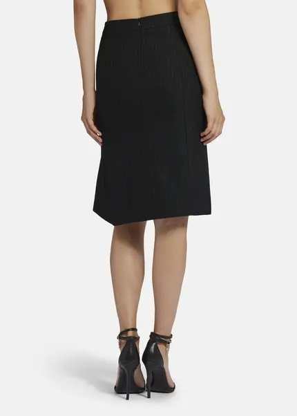 Nicowa Pinstripe twill flounce Skirt - LOWIANA in BLACK PINSTRIPEarticle number NC9A24005019E-002 Discount Store für neue Produkte