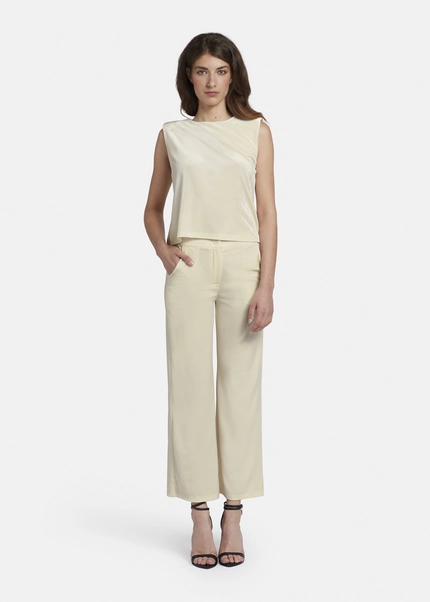 Nicowa Loose trousers made of lamé velvet RIMBIO in OFFWHITE LAMÉarticle number NC8A22508021E-072 Kostenloser Versand international