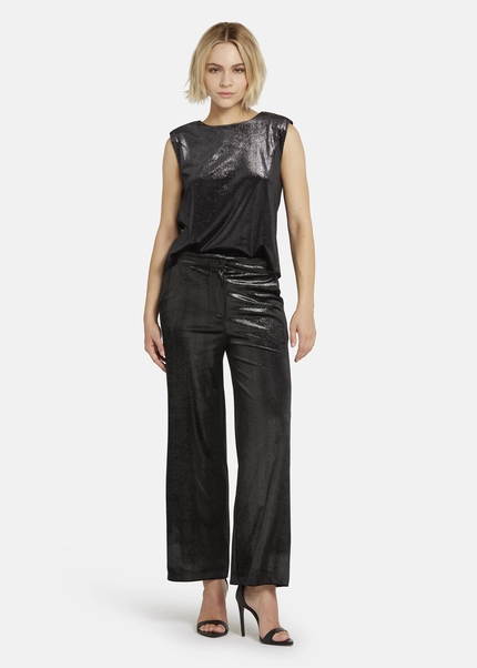 Nicowa Loose trousers made of lamé velvet RIMBIO in BLACK LAMÉarticle number NC8A22508019E-002 Fabrikladen