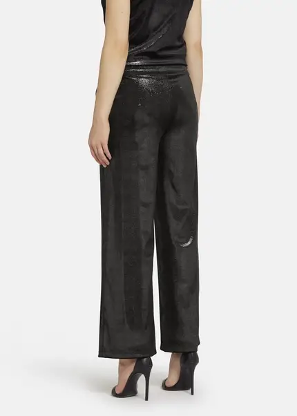 Nicowa Loose trousers made of lamé velvet RIMBIO in BLACK LAMÉarticle number NC8A22508019E-002 Fabrikladen