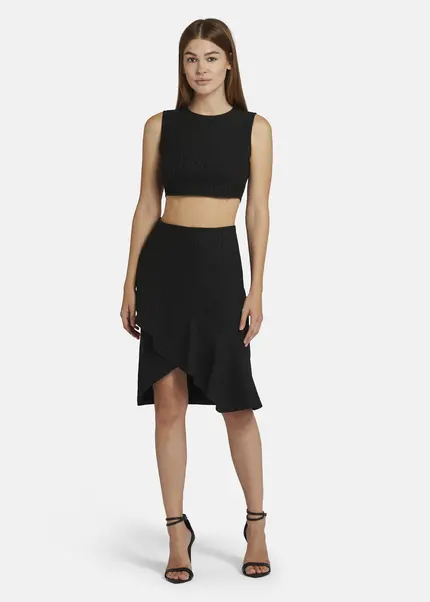 Nicowa Cropped Pinstripe Twill Top - LOWICA in BLACK PINSTRIPEarticle number NC9A24007019E-002 Online