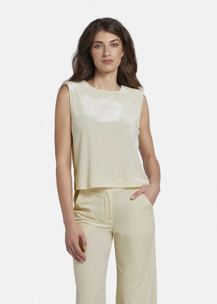 Nicowa Lamé velvet top with shoulder pads VELLIO in OFFWHITE LAMÉarticle number NC8A22507021E-072 Fabrikverkauf