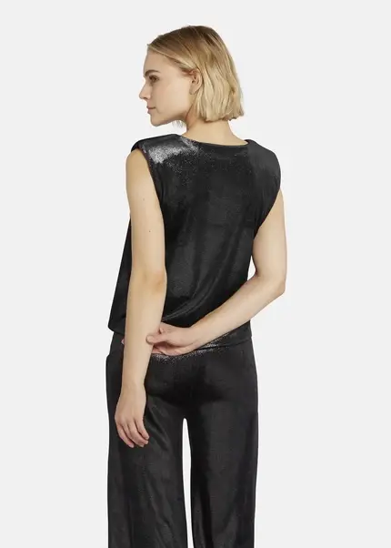 Nicowa Lamé velvet top with shoulder pads VELLIO in BLACK LAMÉarticle number NC8A22507019E-002 Meist gekauft