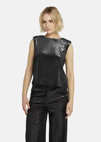 Nicowa Lamé velvet top with shoulder pads VELLIO in BLACK LAMÉarticle number NC8A22507019E-002 Meist gekauft