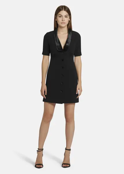 Nicowa Mini dress with lapel collar - AWINALA in BLACKarticle number NC9A22903019E-002 Limitierter Zeitrabatt