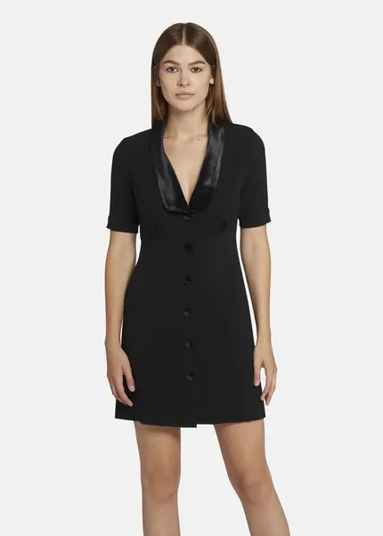 Nicowa Mini dress with lapel collar - AWINALA in BLACKarticle number NC9A22903019E-002 Limitierter Zeitrabatt
