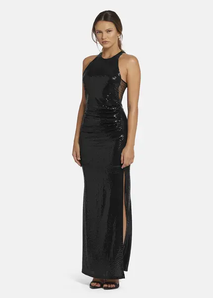 Nicowa Draped Sequin Evening Dress - LUCAWIA in BLACKarticle number NC9A22911019E-002 Fabrikpreis