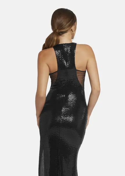 Nicowa Draped Sequin Evening Dress - LUCAWIA in BLACKarticle number NC9A22911019E-002 Fabrikpreis