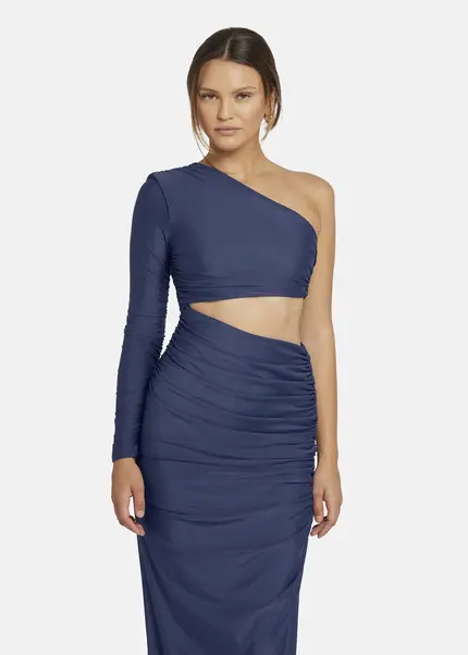 Nicowa Draped One Shoulder Evening Dress - AMOWI in MIDNIGHT BLUEarticle number NC9A24008035E-035 Versandkostenfrei
