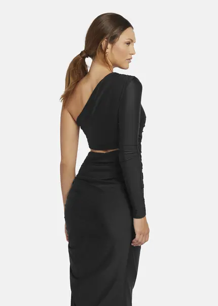 Nicowa Draped One Shoulder Evening Dress - AMOWI in BLACKarticle number NC9A24009019E-002 Großer Ausverkauf