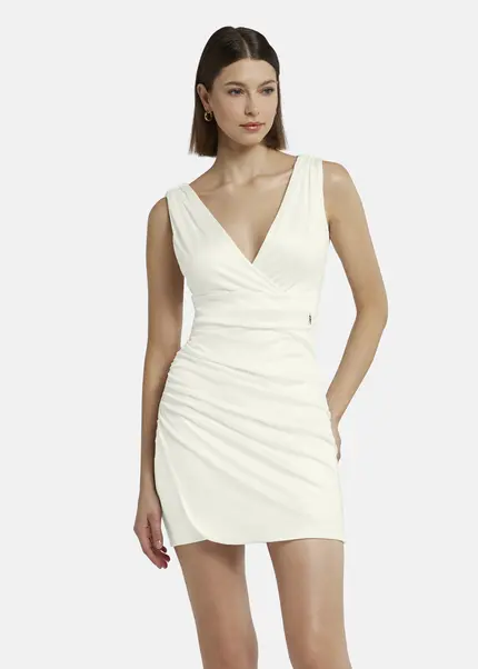 Nicowa Mini dress in glossy jersey - MICARO in Whitearticle number NC9A1400711E-004 Black Friday
