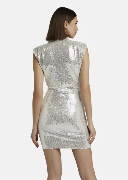 Nicowa Mini dress with shoulder pads - NOCIWA in Silverarticle number NC9A1400948E-088 Weihnachtsangebot